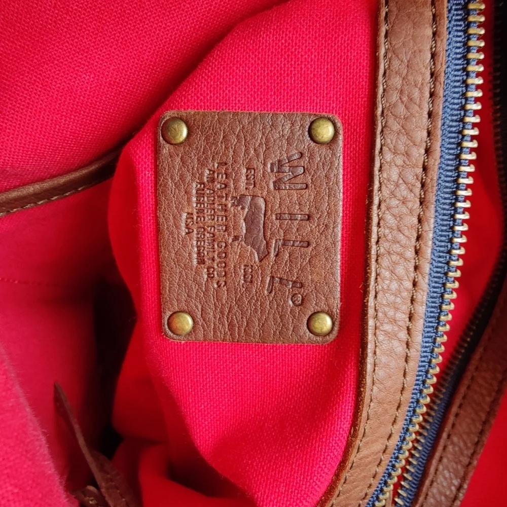 WILL INDIGO DENIM TOTE COGNAC